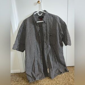 Eddie Bauer Black and White Gingham Shirt